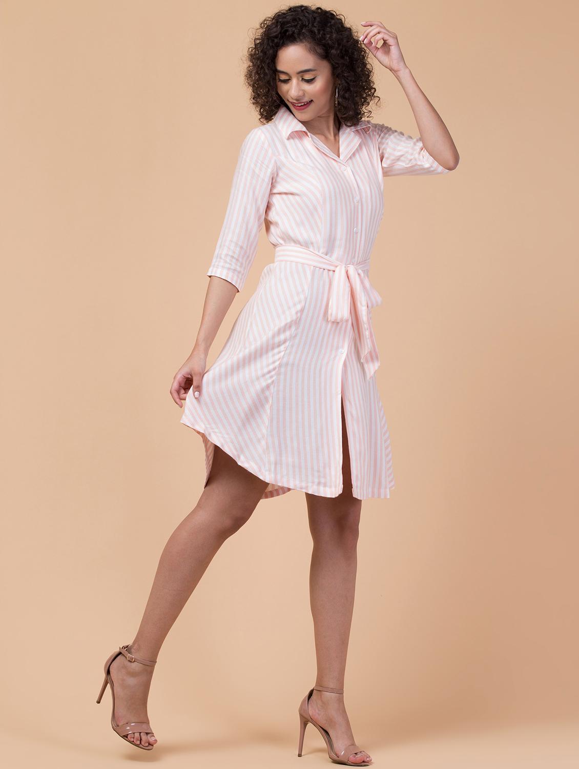 women's shirt striped dress - 20265700 - Standard Image - 3