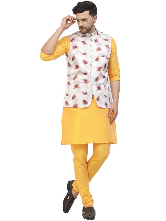 men floral kurta pyjama ethnic jacket set - 20265805 - Zoom Image - 0