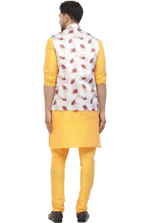 men floral kurta pyjama ethnic jacket set - 20265805 - Standard Image - 3