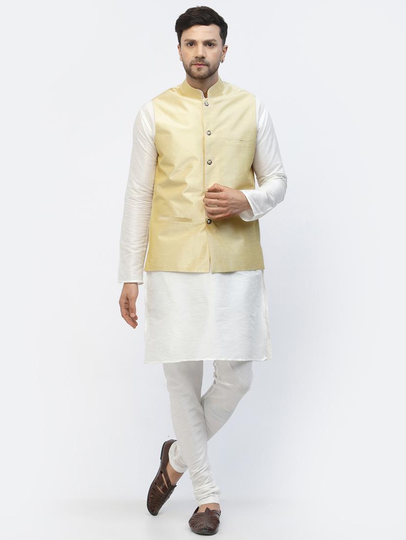 men solid kurta pyjama ethnic jacket set - 20265959 - Zoom Image - 0