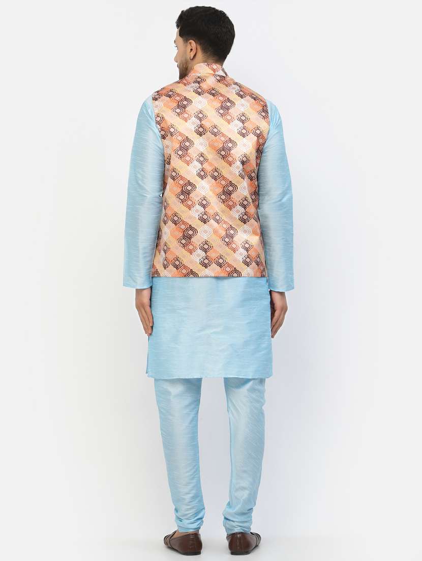 men block print kurta pyjama ethnic wear set - 20265970 -  Standard Image - 3