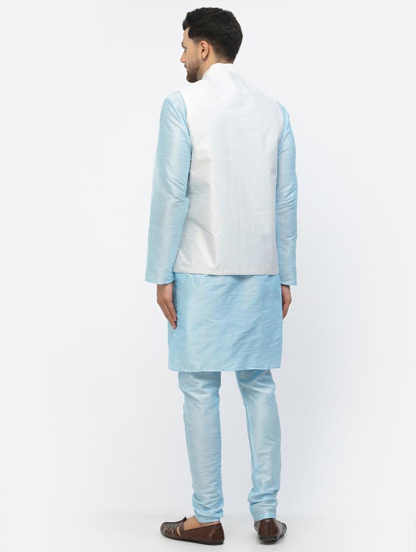 men solid kurta pyjama ethnic jacket set - 20265975 - Standard Image - 3