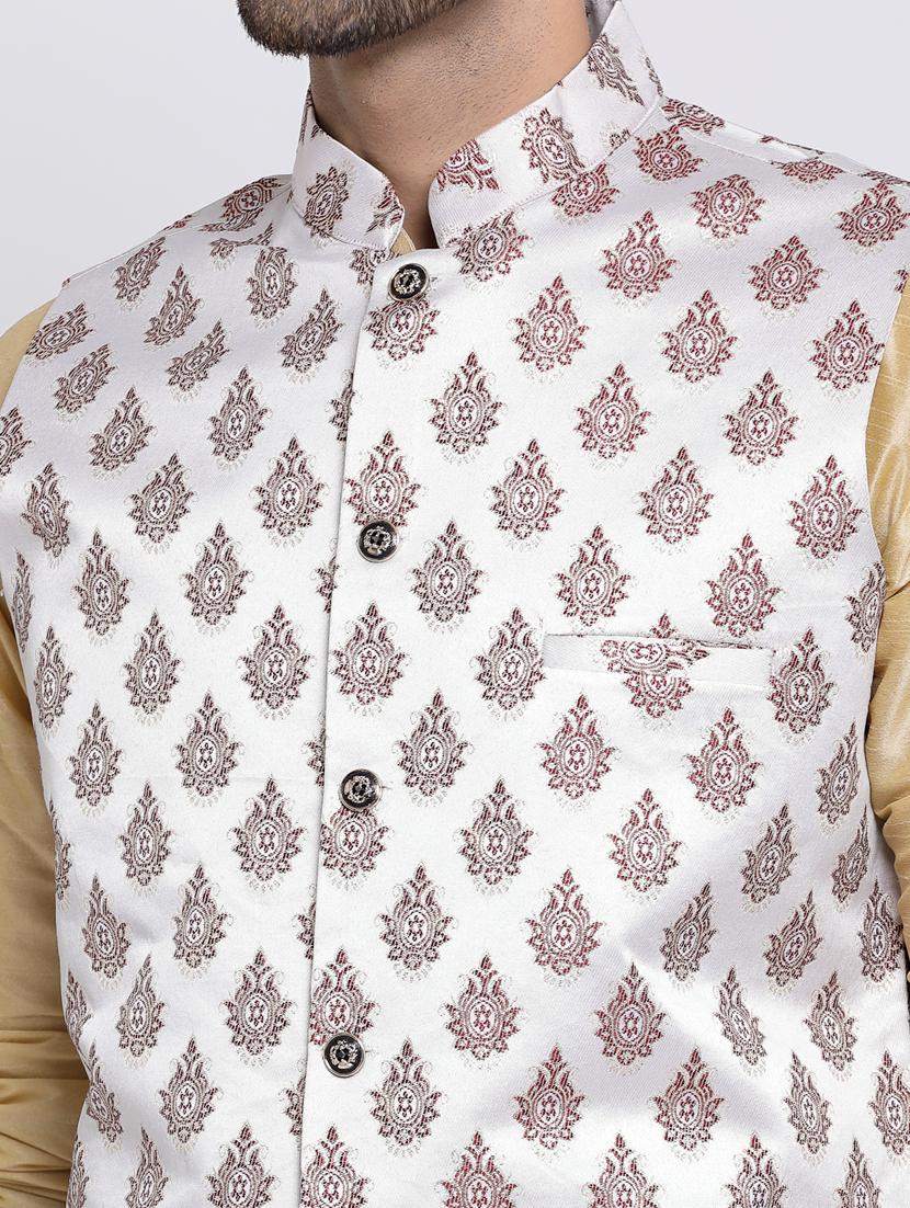 men embroidered kurta pyjama ethnic jacket set - 20266067 - Standard Image - 5