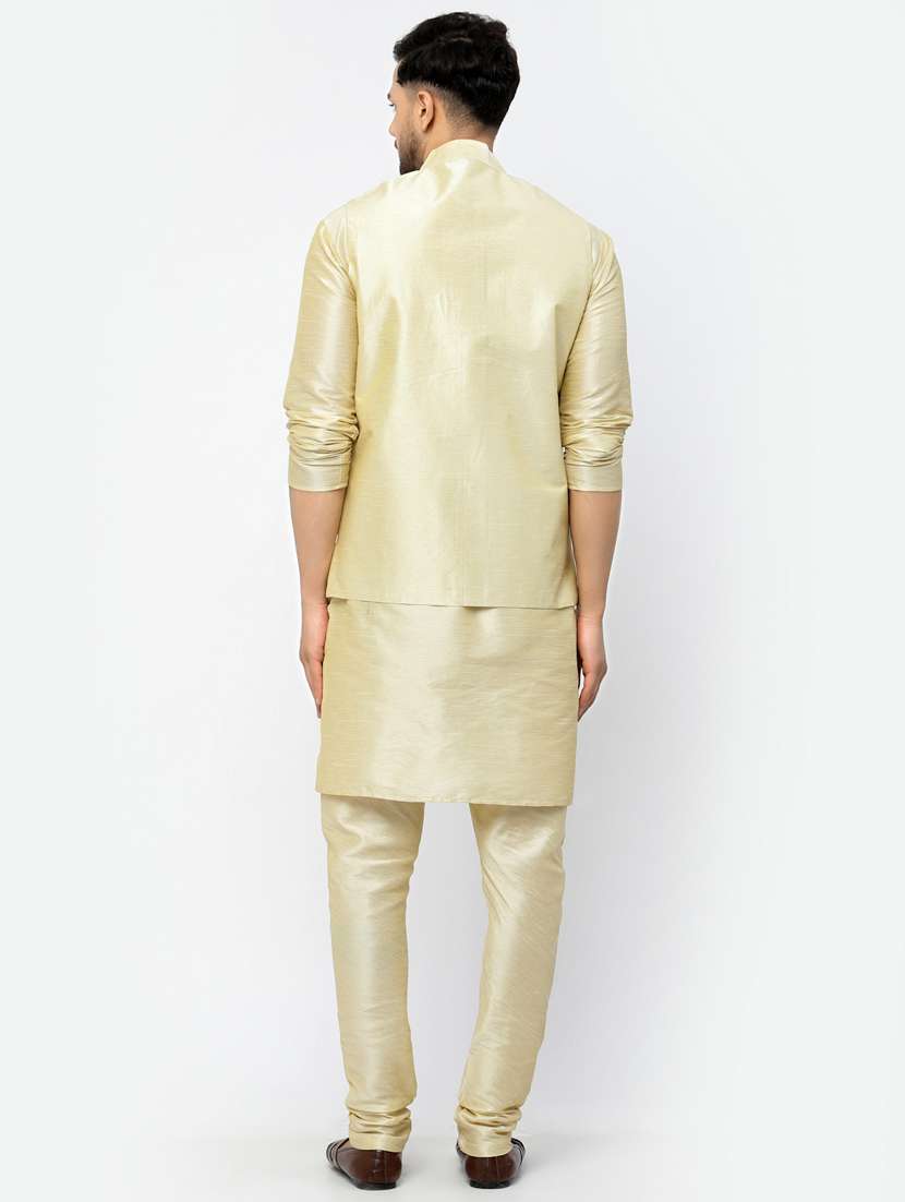 men solid kurta pyjama ethnic jacket set - 20266072 -  Standard Image - 3