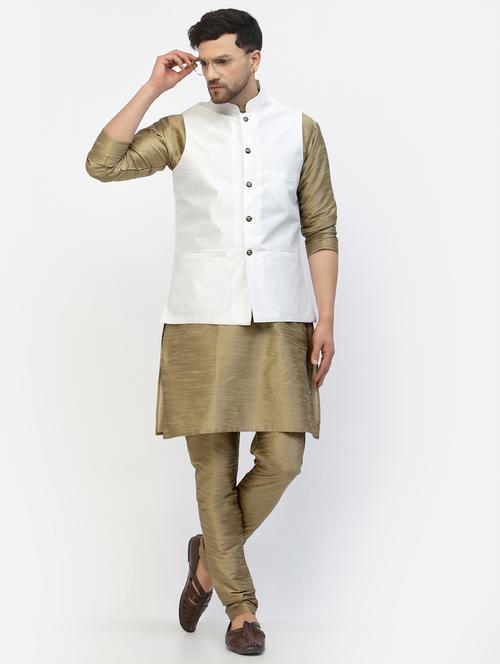 men solid kurta pyjama ethnic jacket set - 20266074 - Standard Image - 0
