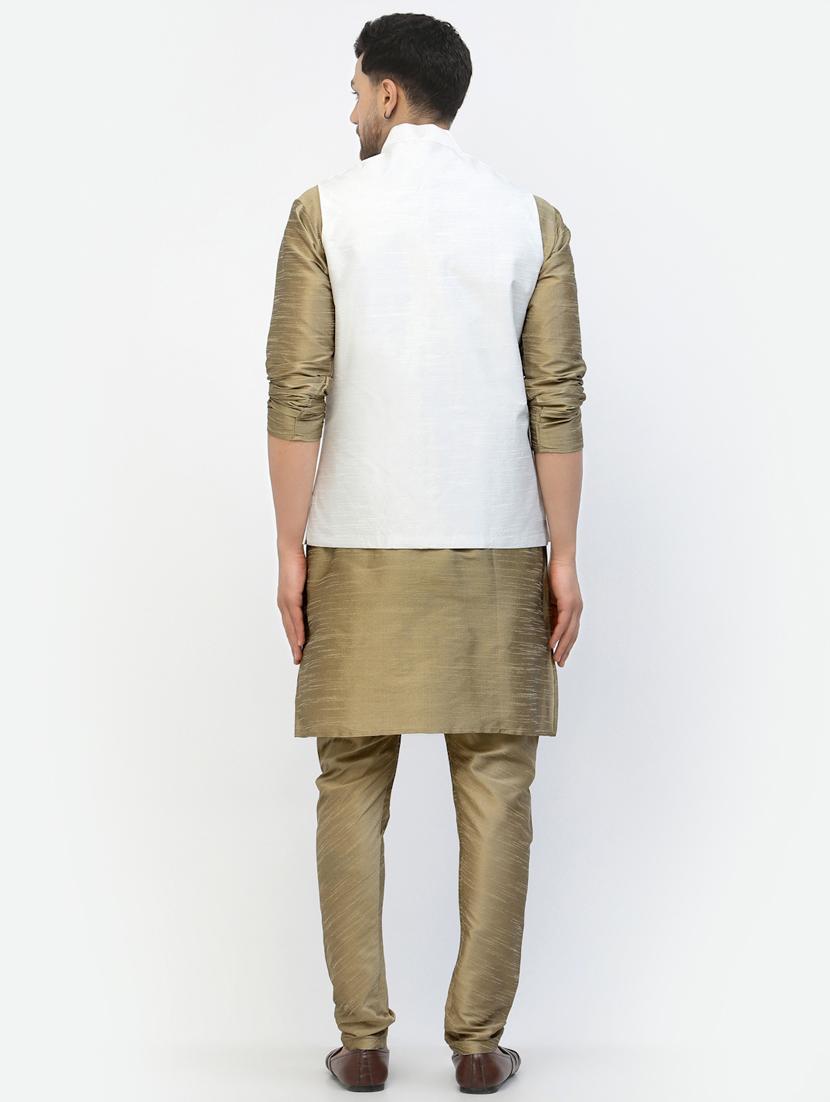 men solid kurta pyjama ethnic jacket set - 20266074 - Standard Image - 3