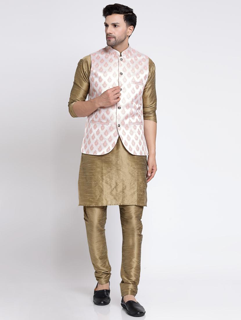men embroidered kurta pyjama ethnic jacket set - 20266081 - Zoom Image - 0