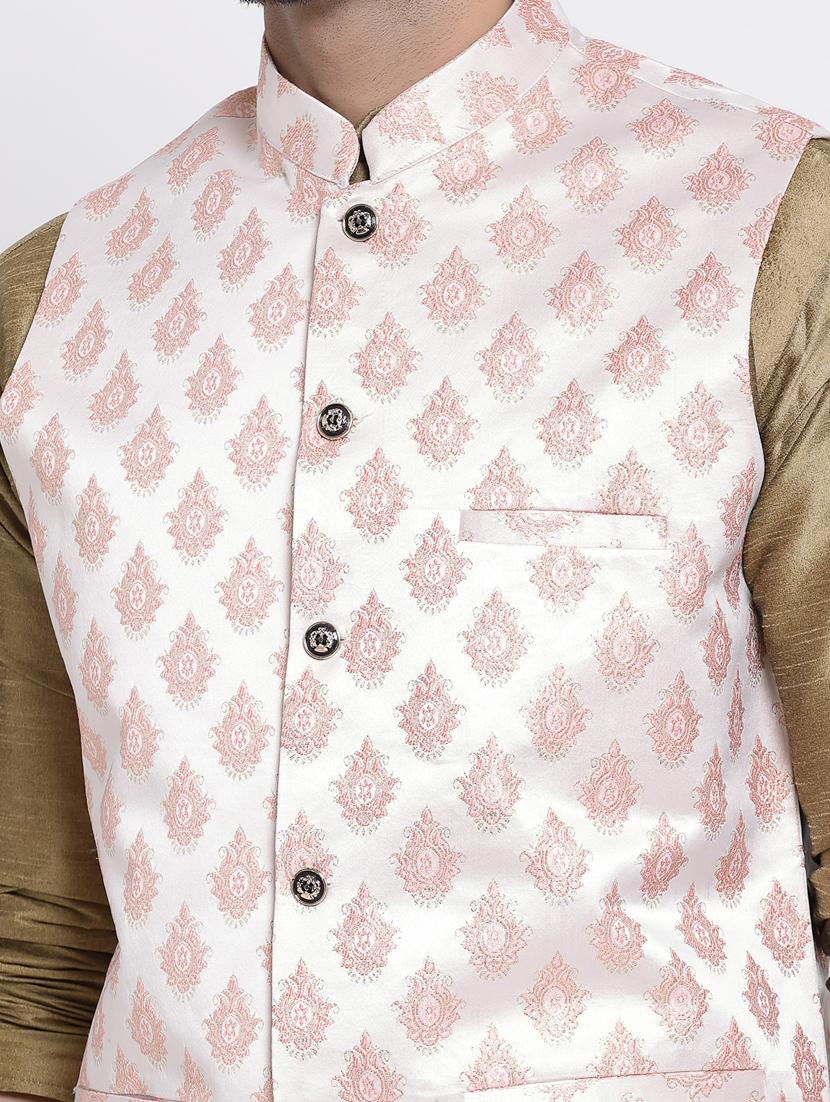 men embroidered kurta pyjama ethnic jacket set - 20266081 - Standard Image - 5