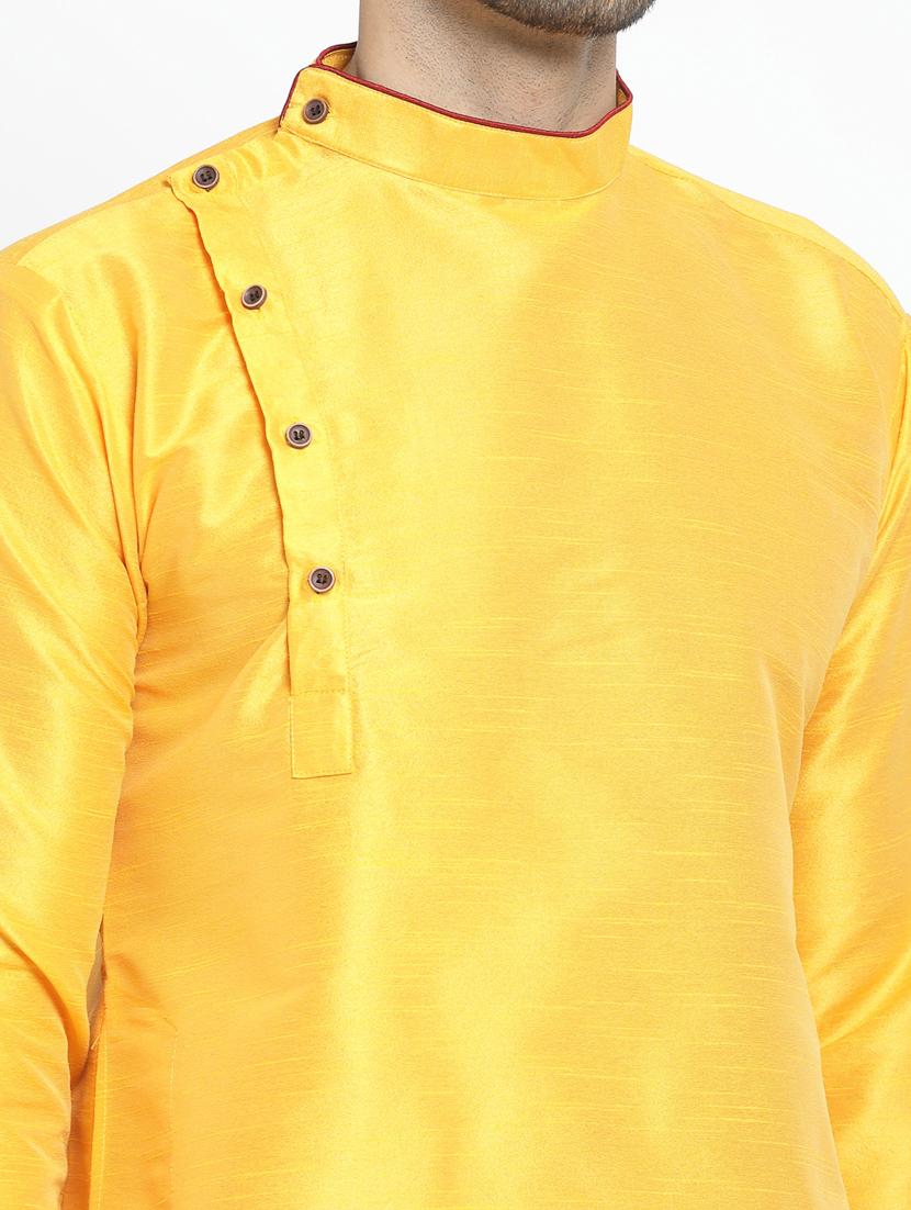 men solid kurta pyjama ethnic set - 20266106 - Standard Image - 5