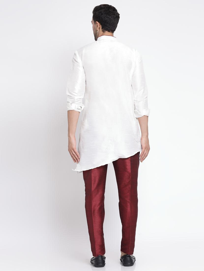 men solid kurta pyjama ethnic set - 20266110 - Standard Image - 3