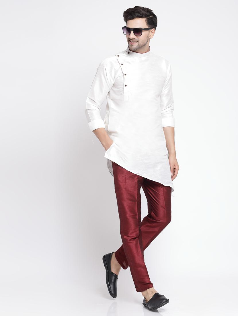 men solid kurta pyjama ethnic set - 20266110 - Standard Image - 5