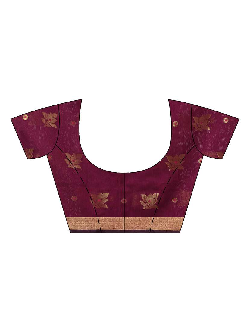 women's self design magenta colored saree with blouse - 20266281 -  Standard Image - 3