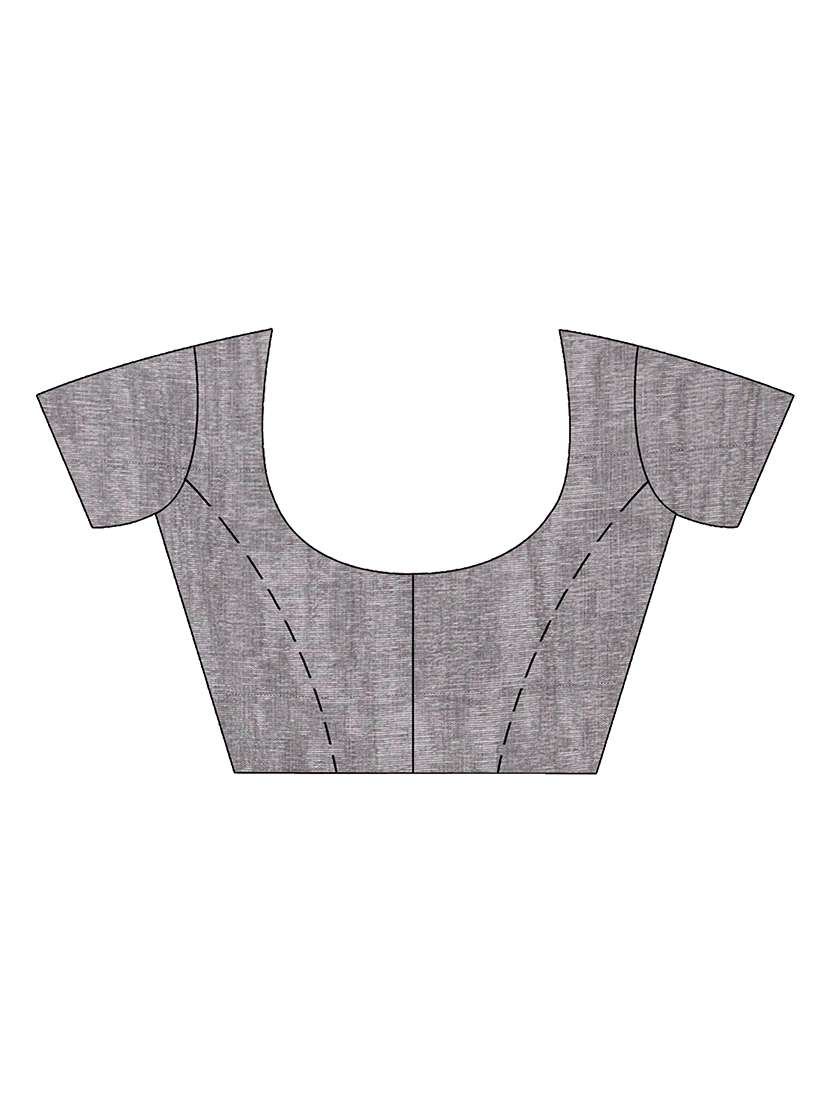 women's self design steel colored saree with blouse - 20266297 -  Standard Image - 3