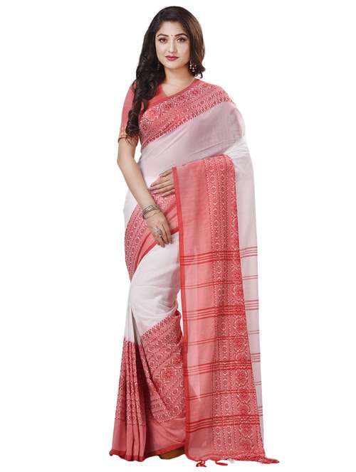 women self design tant saree with blouse - 20266342 -  Standard Image - 0