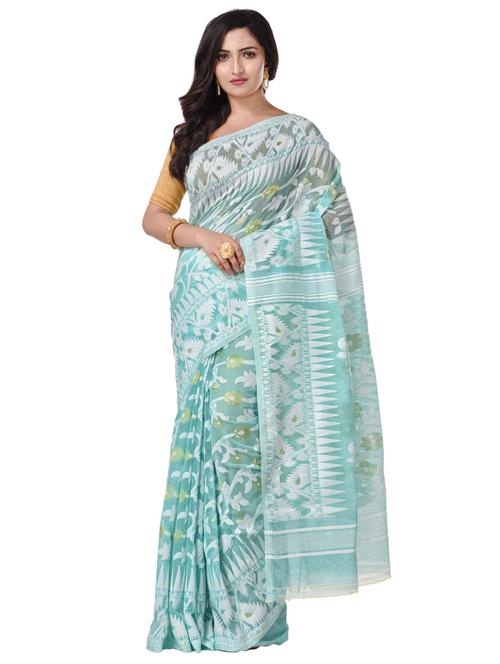 women's printed light green colored saree with blouse - 20266365 -  Standard Image - 0