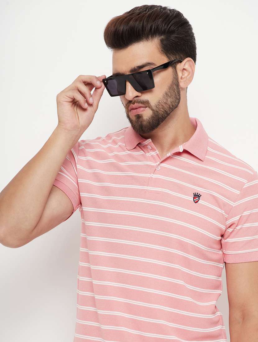pink polyester polo t-shirt - 20266426 -  Standard Image - 3