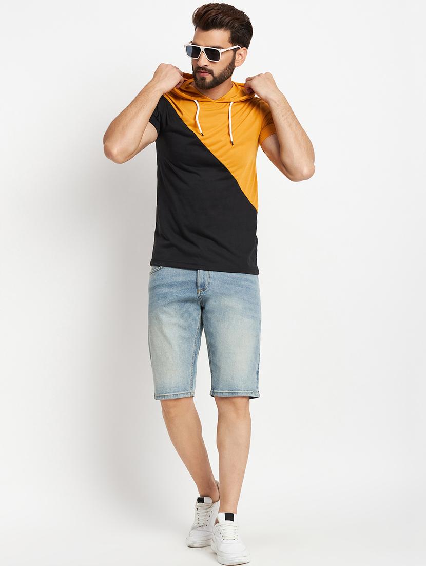 men color block polyester regular t-shirt - 20267266 - Standard Image - 3