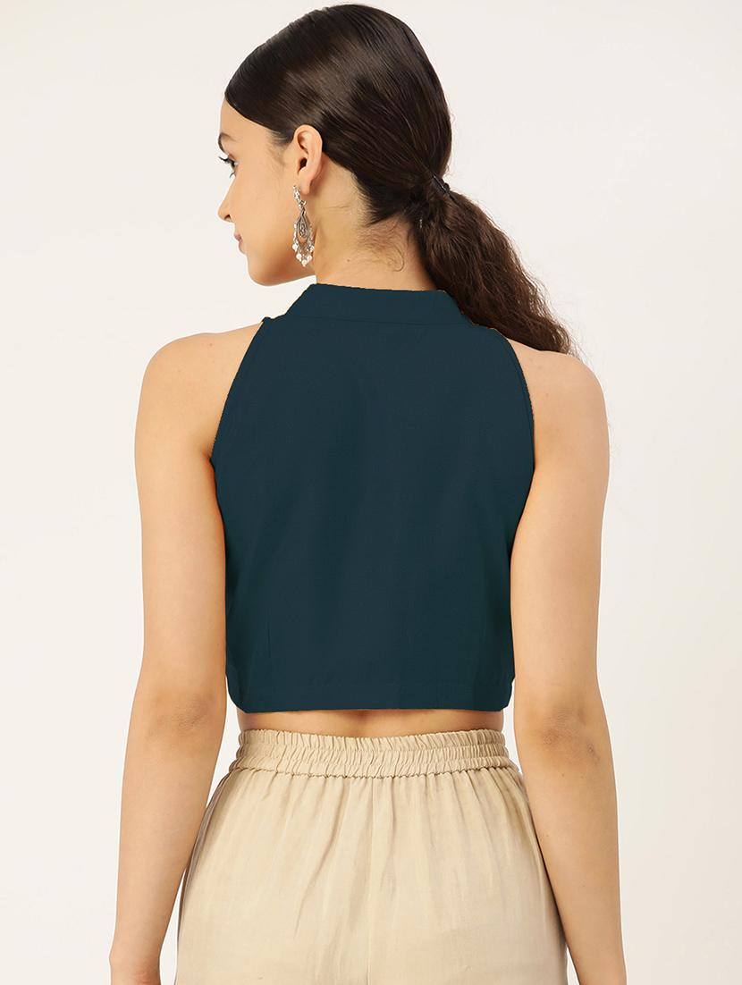 orange solid stitched blouse - 20267329 - Standard Image - 3