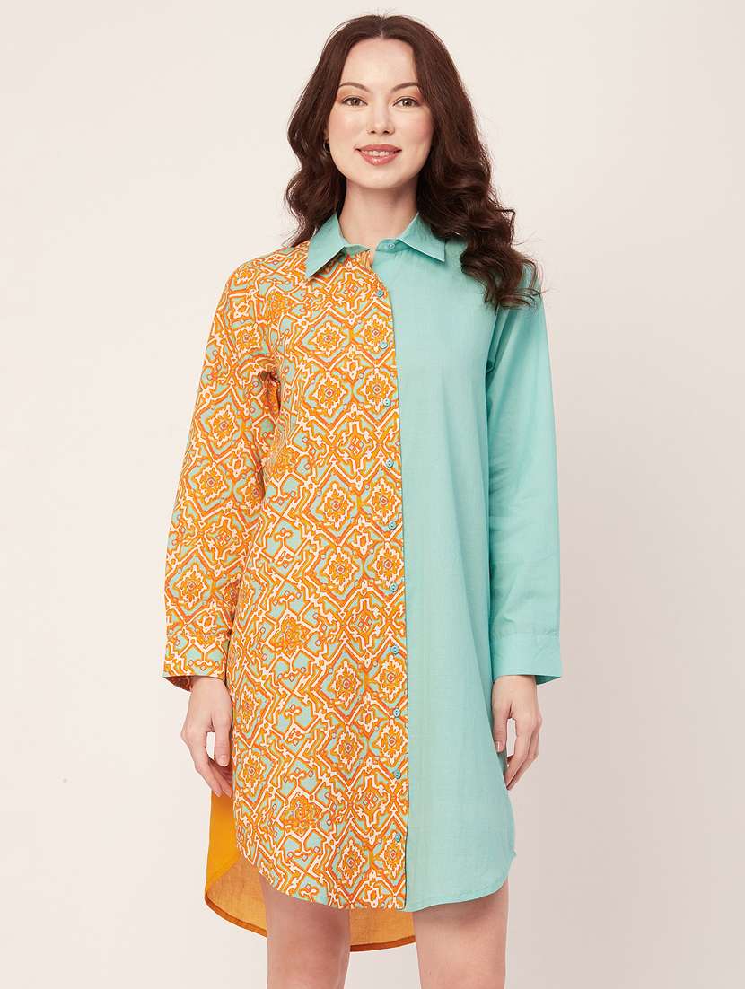 women's shirt printed dress