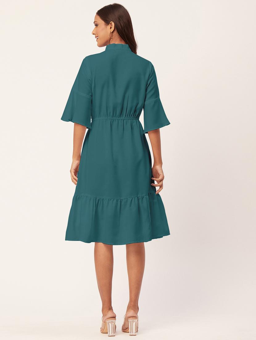 women's tiered dress solid dress - 20267509 - Standard Image - 3