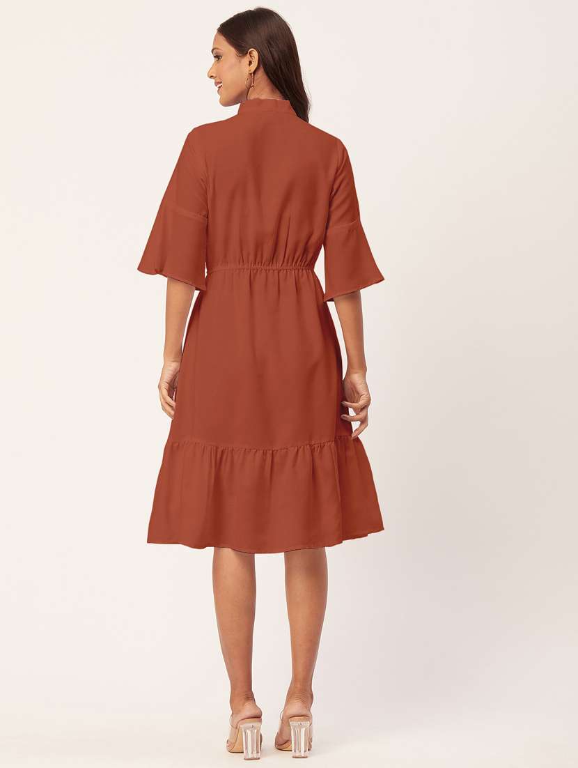 women's tiered dress solid dress - 20267510 -  Standard Image - 3