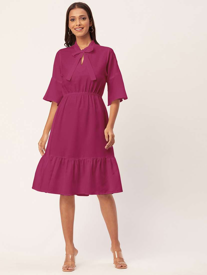 women's tiered dress solid dress - 20267511 - Zoom Image - 0