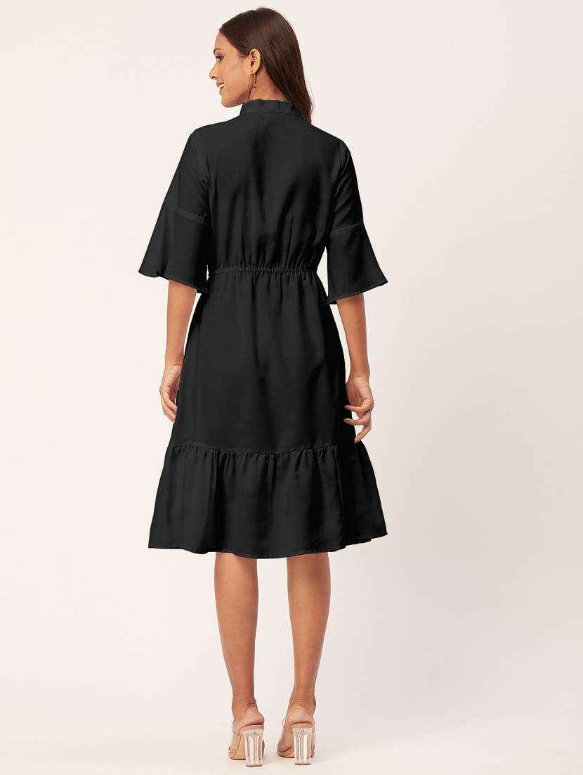 women's tiered dress solid dress - 20267513 - Standard Image - 3