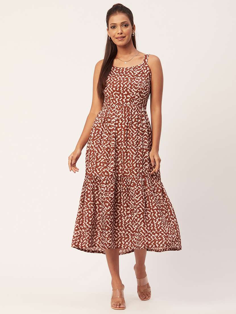 women's tiered dress printed dress
