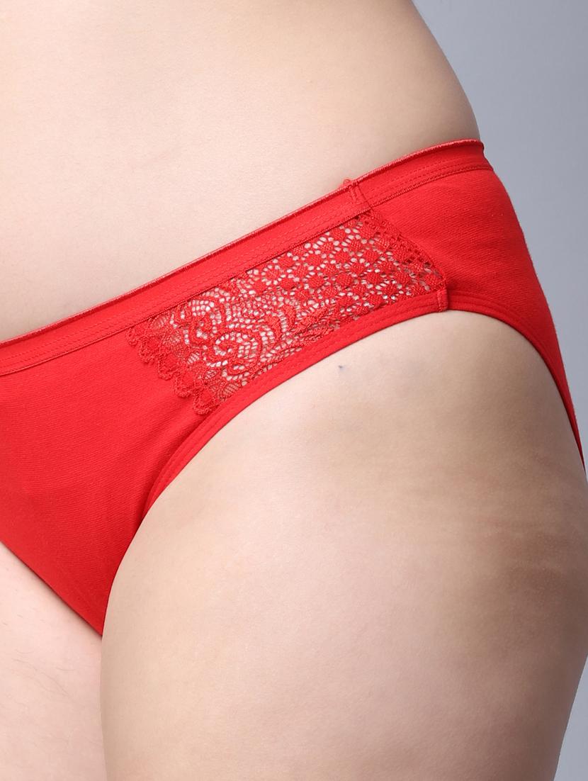 red cotton hipster panty - 20267535 - Standard Image - 3