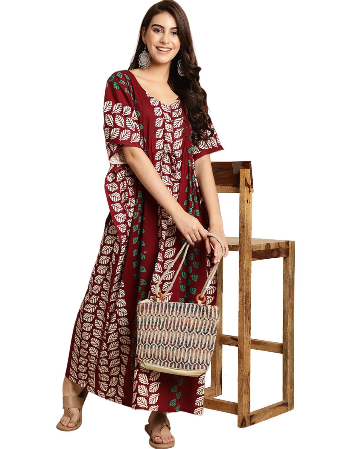 women tropical print cotton kaftan - 20267580 - Zoom Image - 0