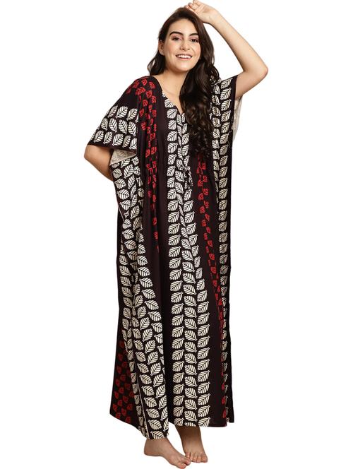 women tropical print cotton kaftan - 20267589 - Standard Image - 0