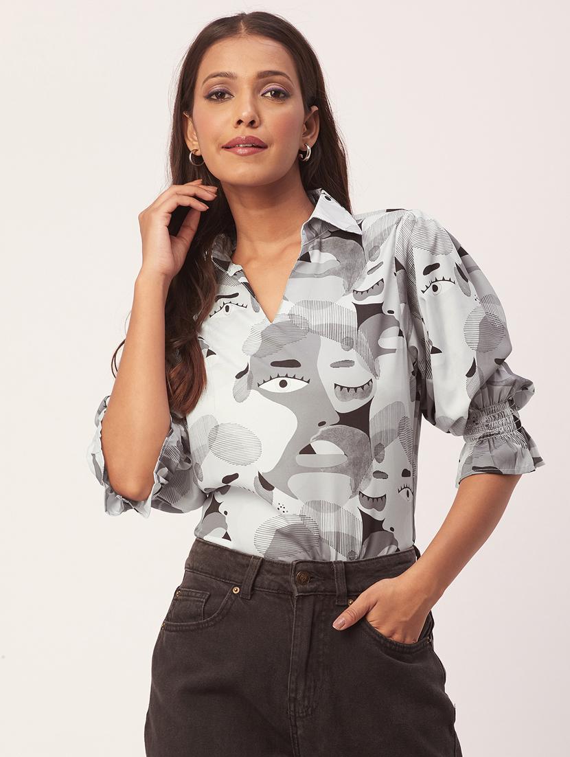 women's straight collared top - 20271552 -  Zoom Image - 0