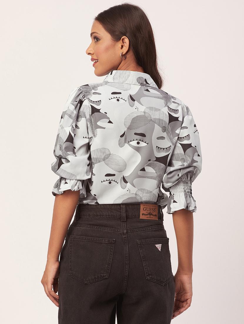 women's straight collared top - 20271552 - Standard Image - 3