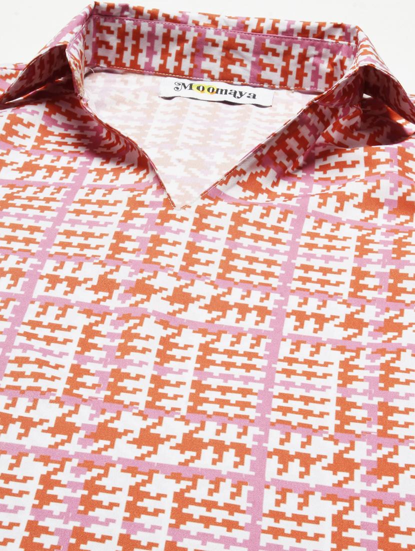 women printed collared straight top - 20271556 - Standard Image - 5