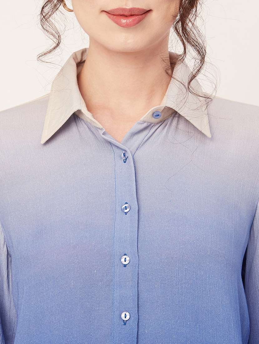 women's high-low collared top - 20271559 - Standard Image - 5