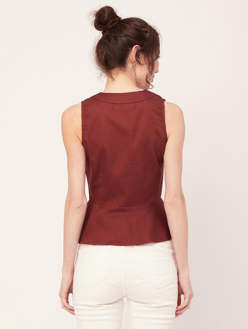 women's peplum overlap neck top - 20271565 - Standard Image - 3