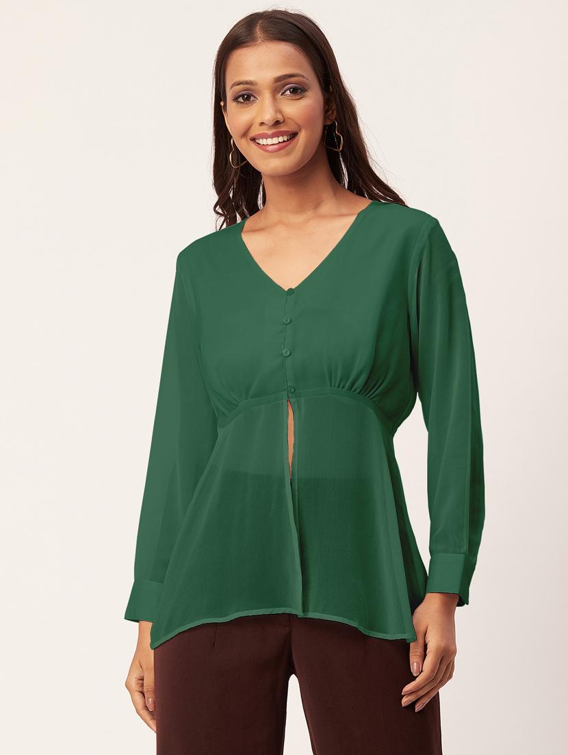 women's a line v neck top - 20271575 - Zoom Image - 0