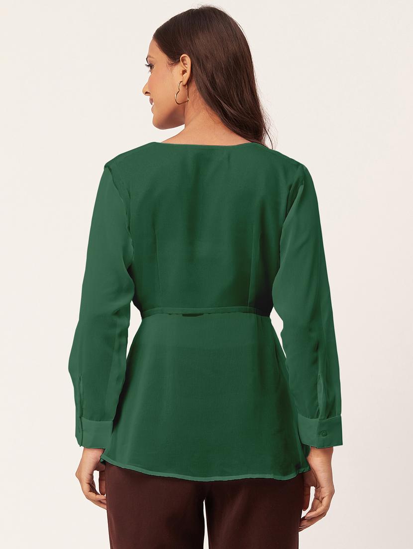 women's a line v neck top - 20271575 - Standard Image - 3