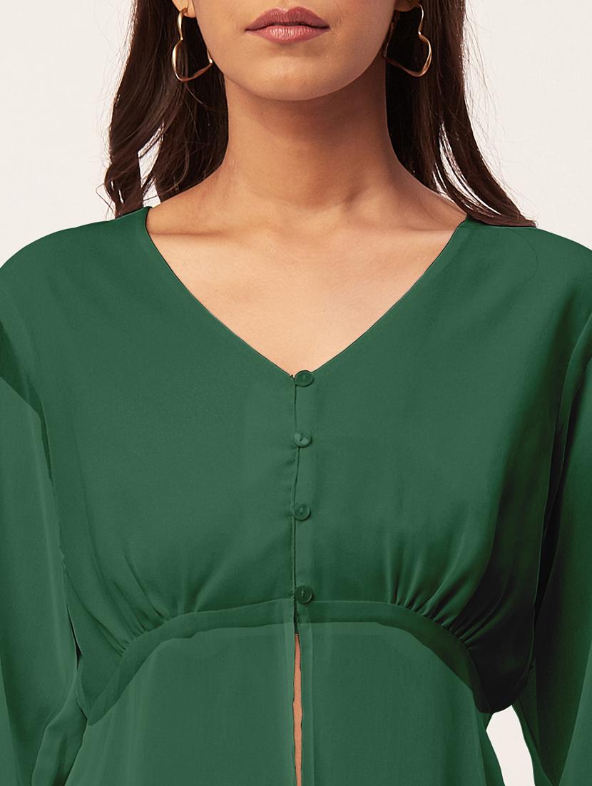 women's a line v neck top - 20271575 - Standard Image - 5