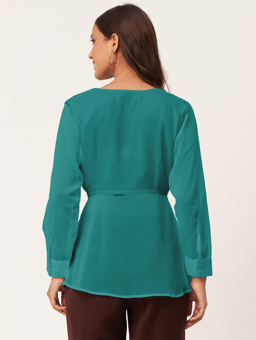 women's peplum v neck top - 20271578 - Standard Image - 3
