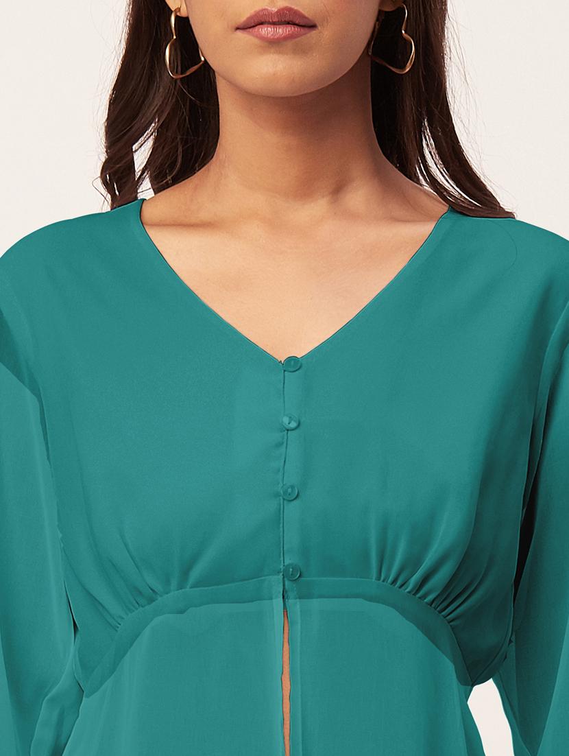 women's peplum v neck top - 20271578 - Standard Image - 5