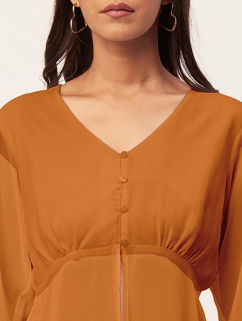 women's a line v neck top - 20271579 - Standard Image - 5