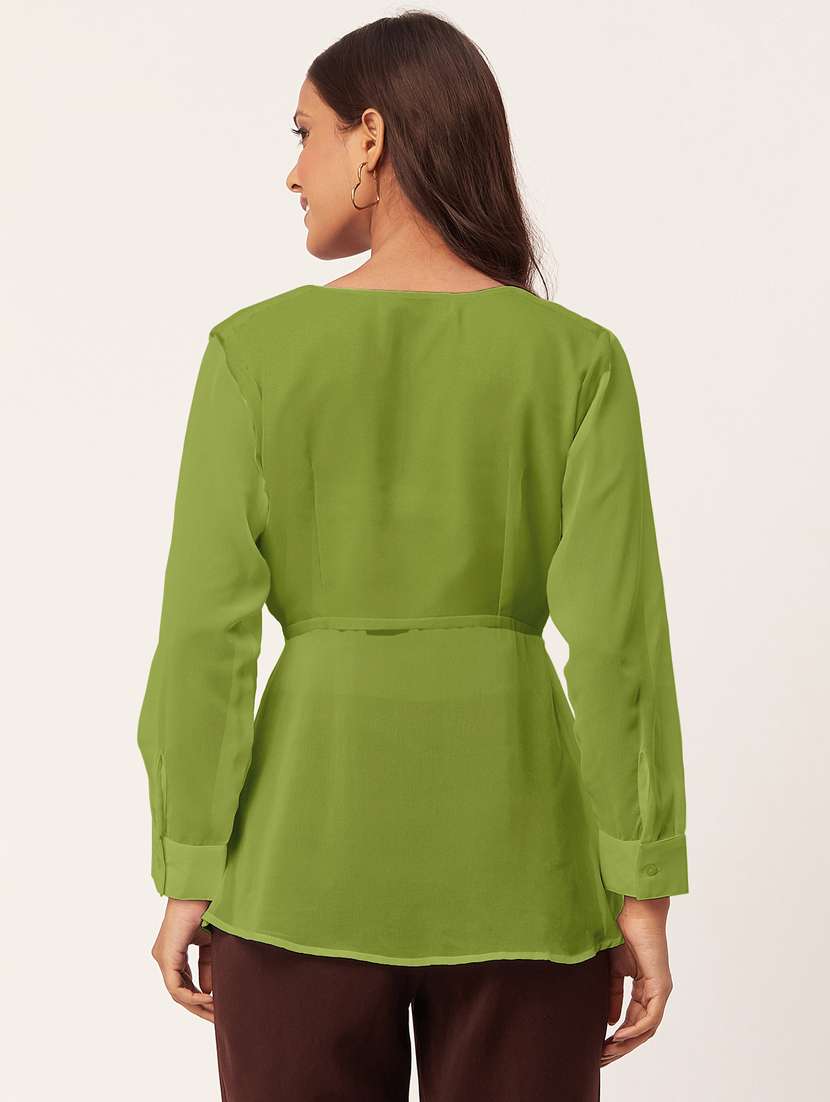 women's peplum v neck top - 20271580 - Standard Image - 3