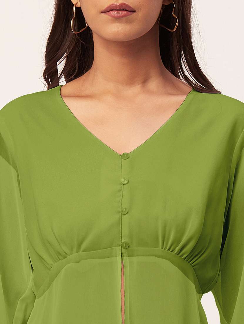 women's peplum v neck top - 20271580 - Standard Image - 5