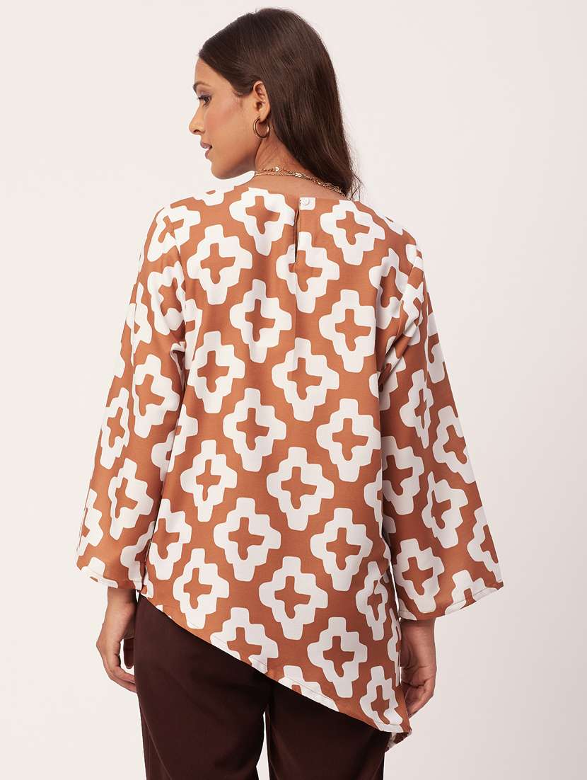 women's asymmetric round neck top - 20271581 - Standard Image - 3