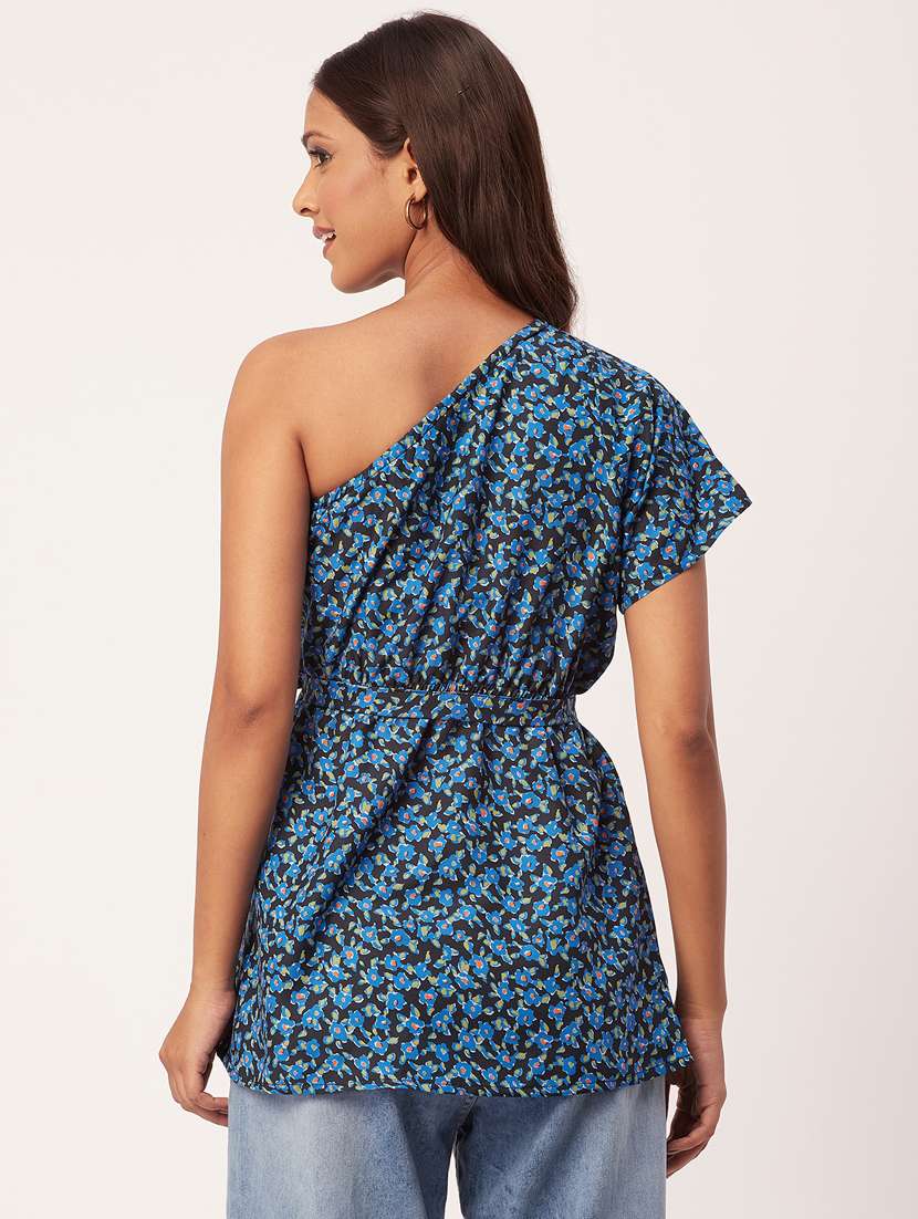 women's peplum single shoulder top - 20271591 -  Standard Image - 3