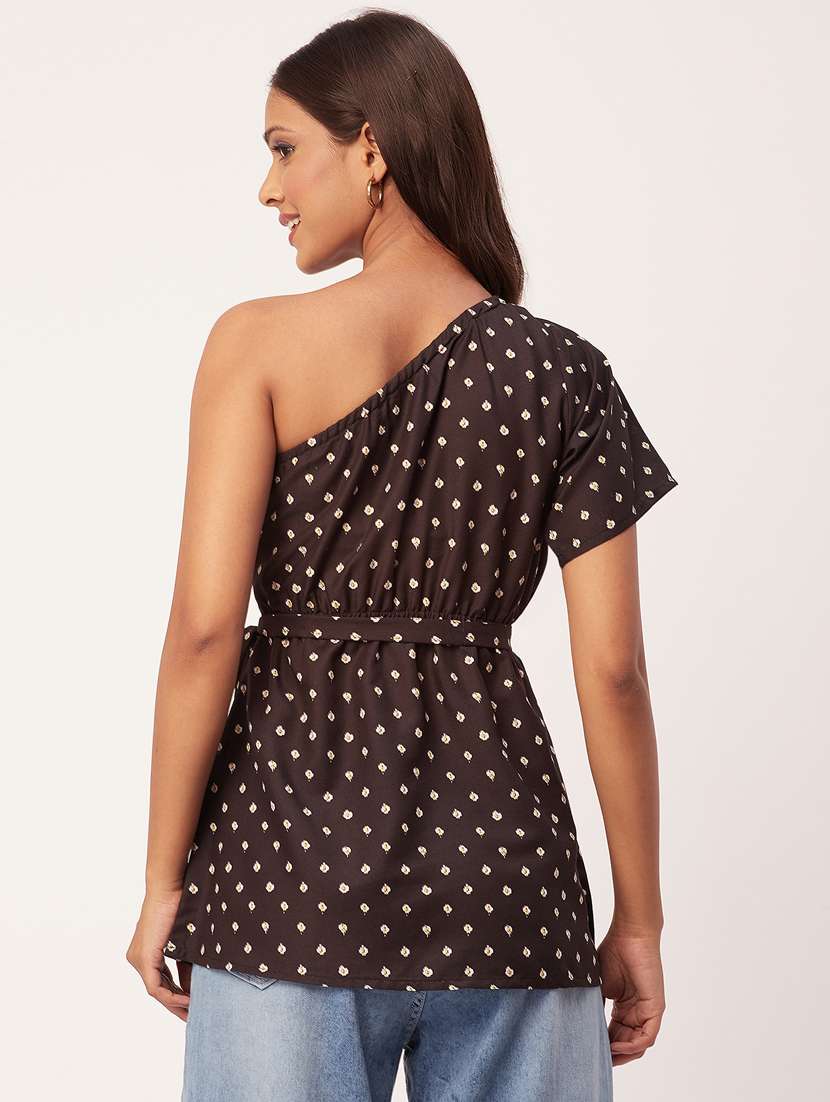 women's peplum single shoulder top - 20271592 -  Standard Image - 3