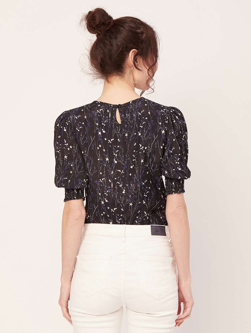 women's crop round neck top - 20271594 -  Standard Image - 3