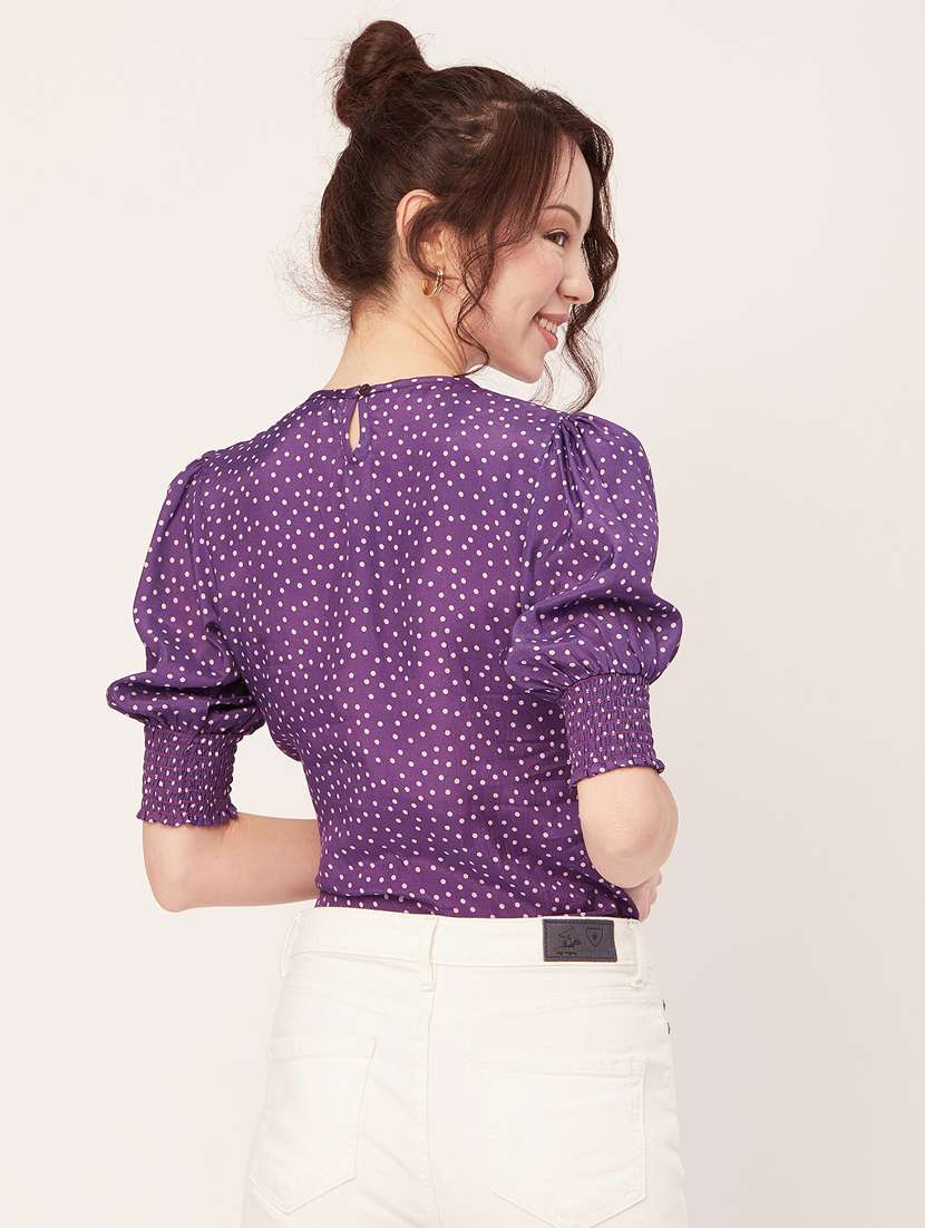 women's crop round neck top - 20271595 -  Standard Image - 3