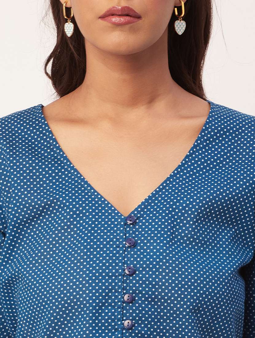 women's crop v neck top - 20271599 - Standard Image - 5